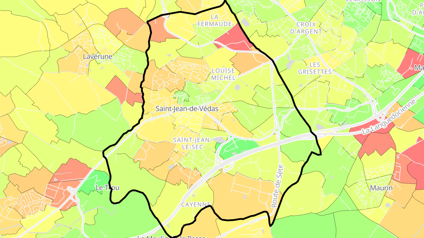 Carte des prix de l'immobilier Saint-Jean-de-Védas