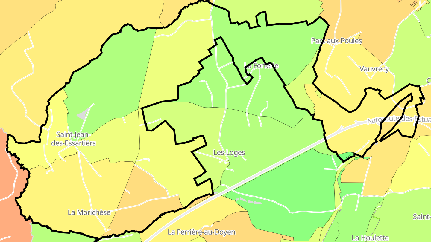Carte des prix de l'immobilier Saint-Jean-des-Essartiers