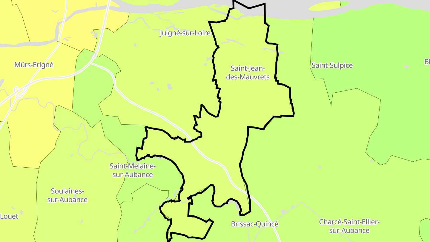 Carte des prix de l'immobilier Saint-Jean-des-Mauvrets