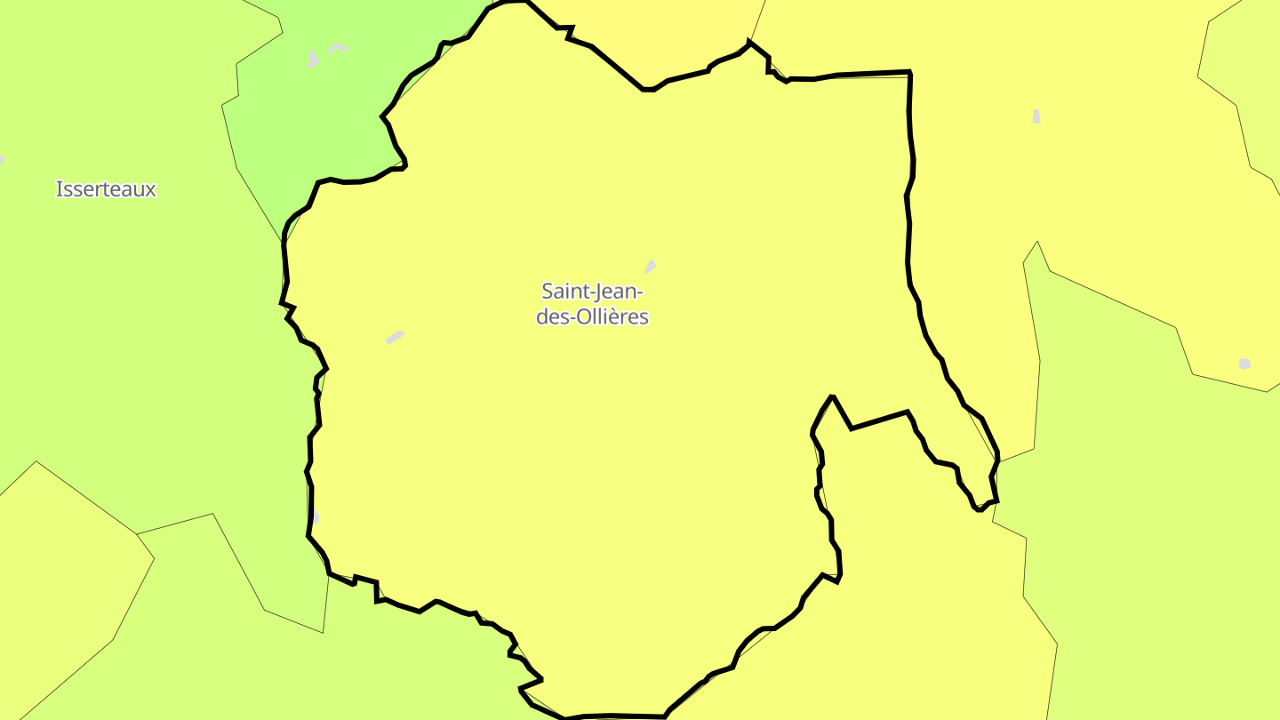 Carte des prix de l'immobilier Saint-Jean-des-Ollières