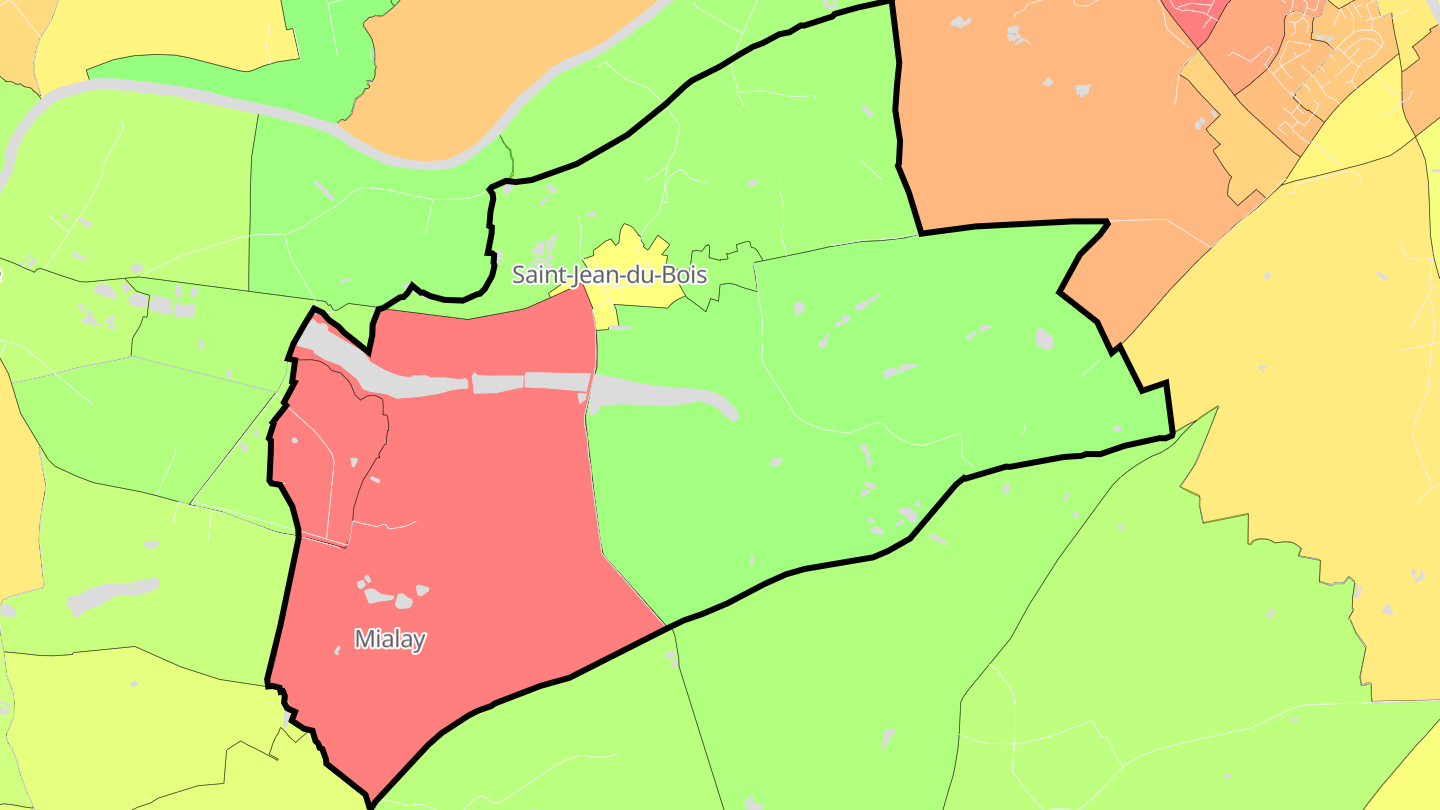 Carte des prix de l'immobilier Saint-Jean-du-Bois