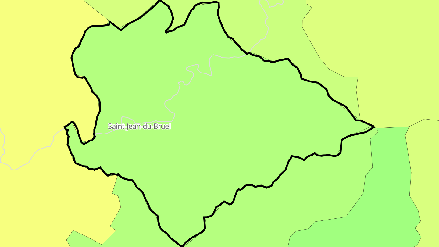 Carte des prix de l'immobilier Saint-Jean-du-Bruel