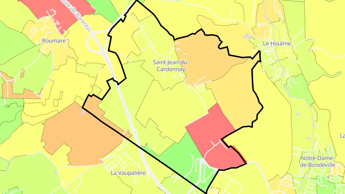 Carte des prix de l'immobilier Saint-Jean-du-Cardonnay