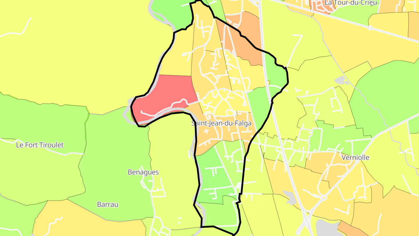 Carte des prix de l'immobilier Saint-Jean-du-Falga