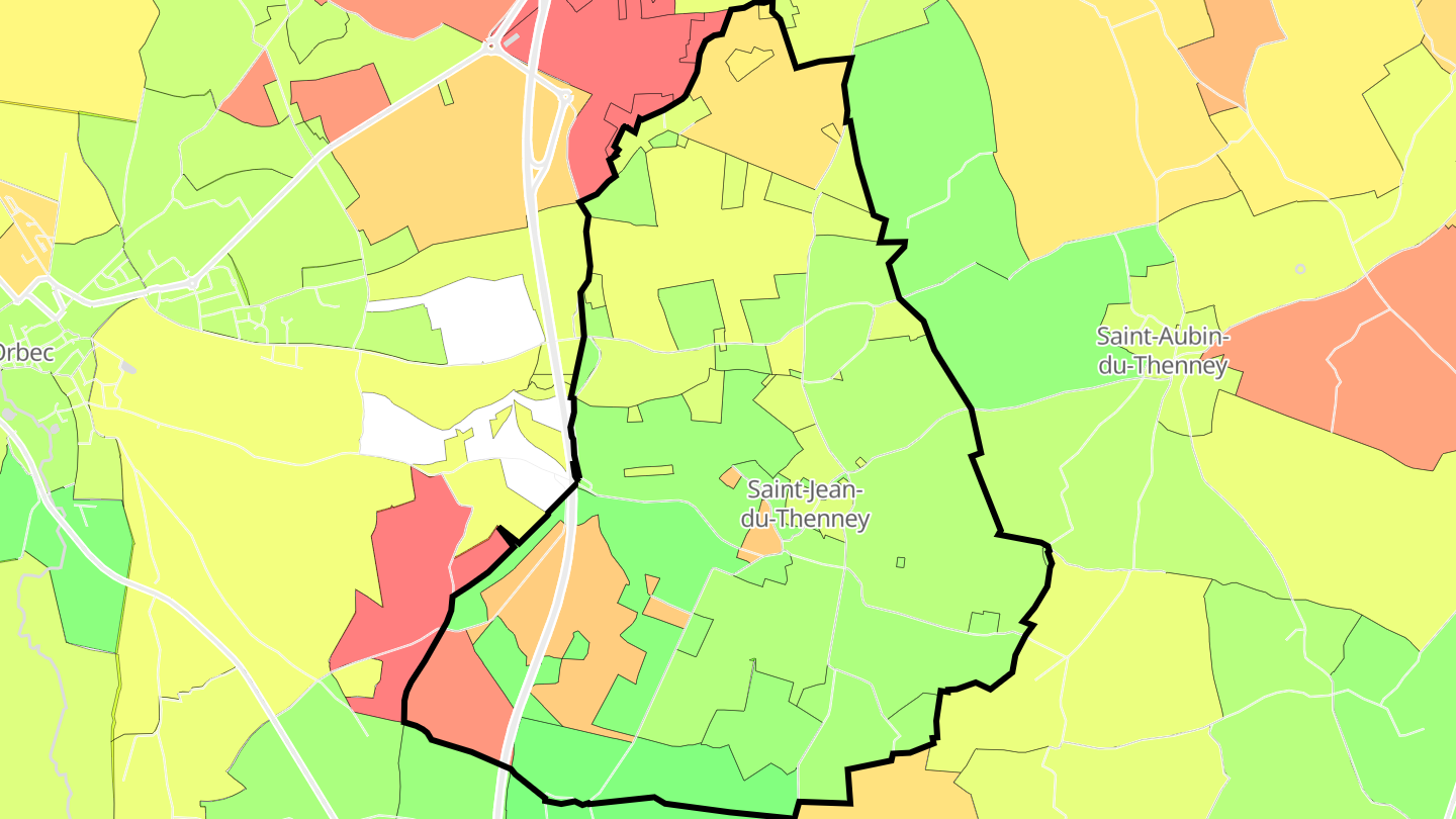 Carte des prix de l'immobilier Saint-Jean-du-Thenney