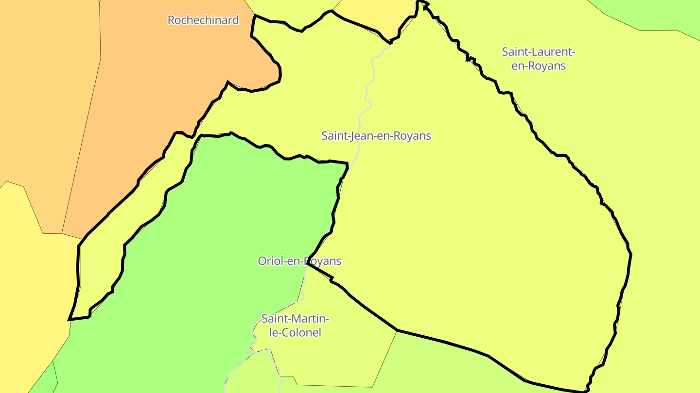 Carte des prix de l'immobilier Saint-Jean-en-Royans