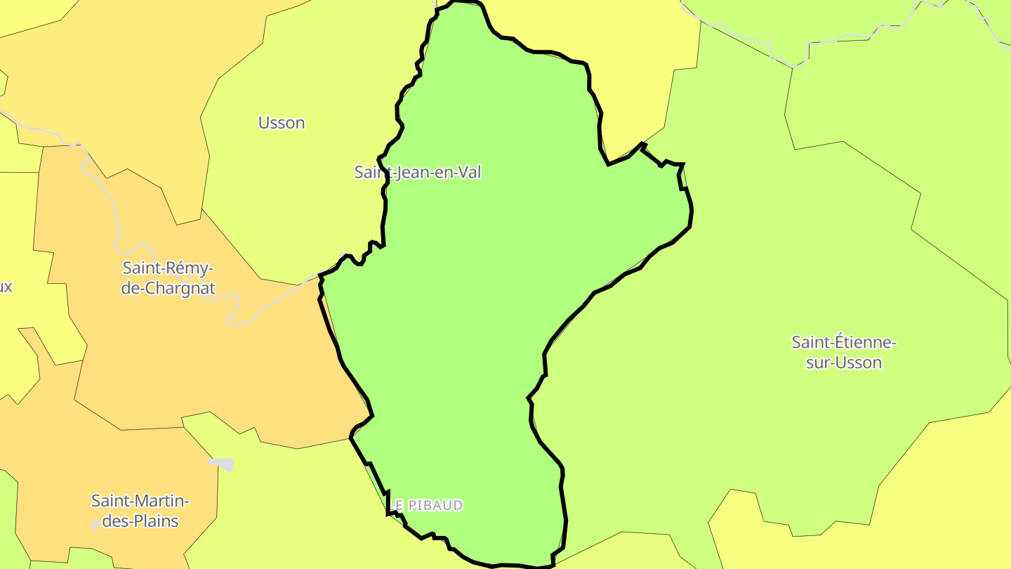 Carte des prix de l'immobilier Saint-Jean-en-Val