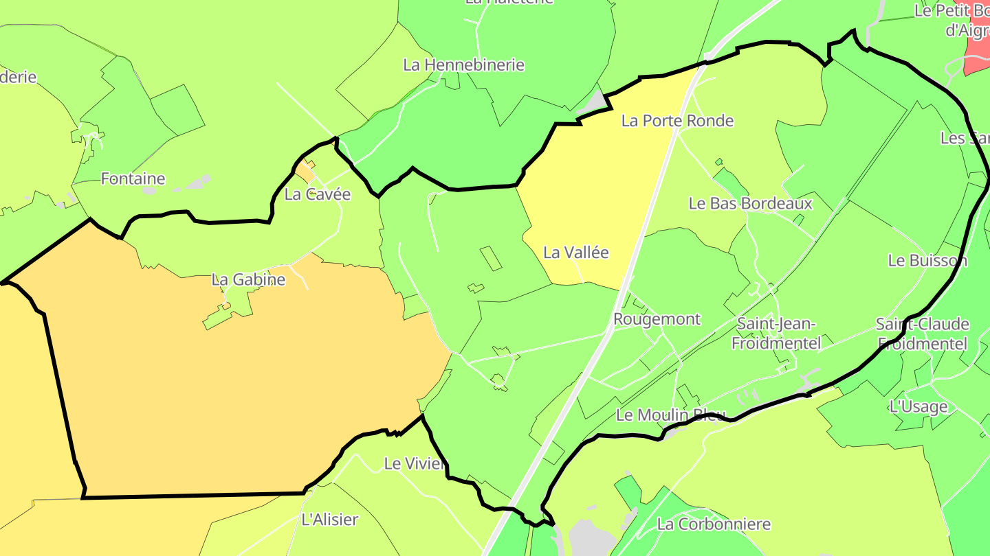 Carte des prix de l'immobilier Saint-Jean-Froidmentel
