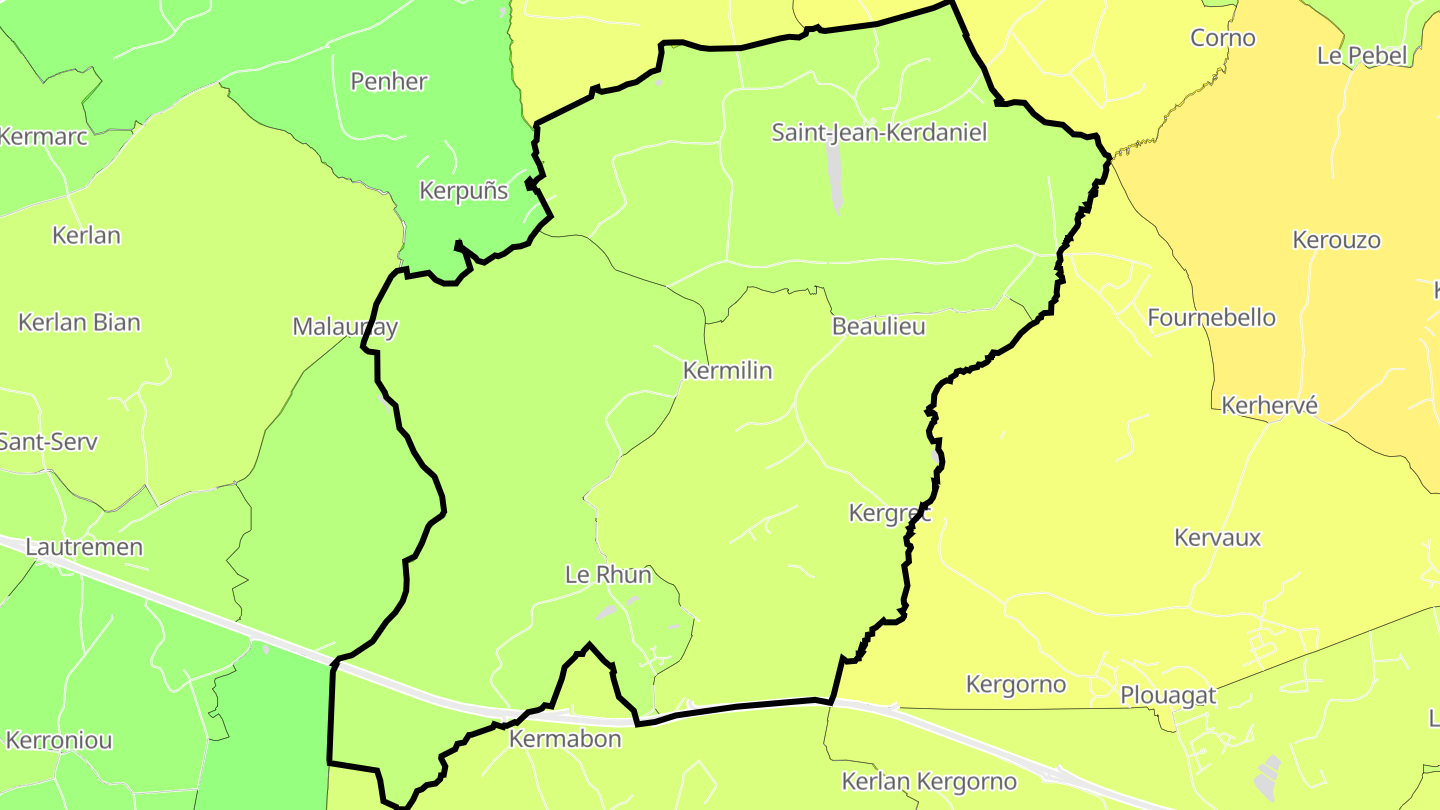 Carte des prix de l'immobilier Saint-Jean-Kerdaniel