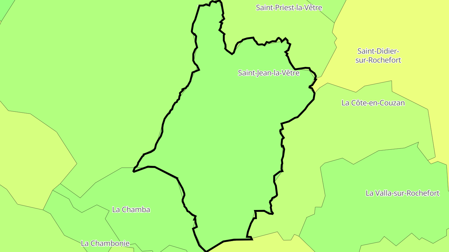 Carte des prix de l'immobilier Saint-Jean-la-Vêtre