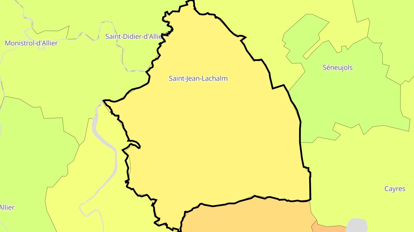 Carte des prix de l'immobilier Saint-Jean-Lachalm