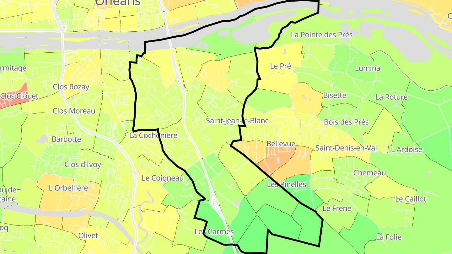 Carte des prix de l'immobilier Saint-Jean-le-Blanc