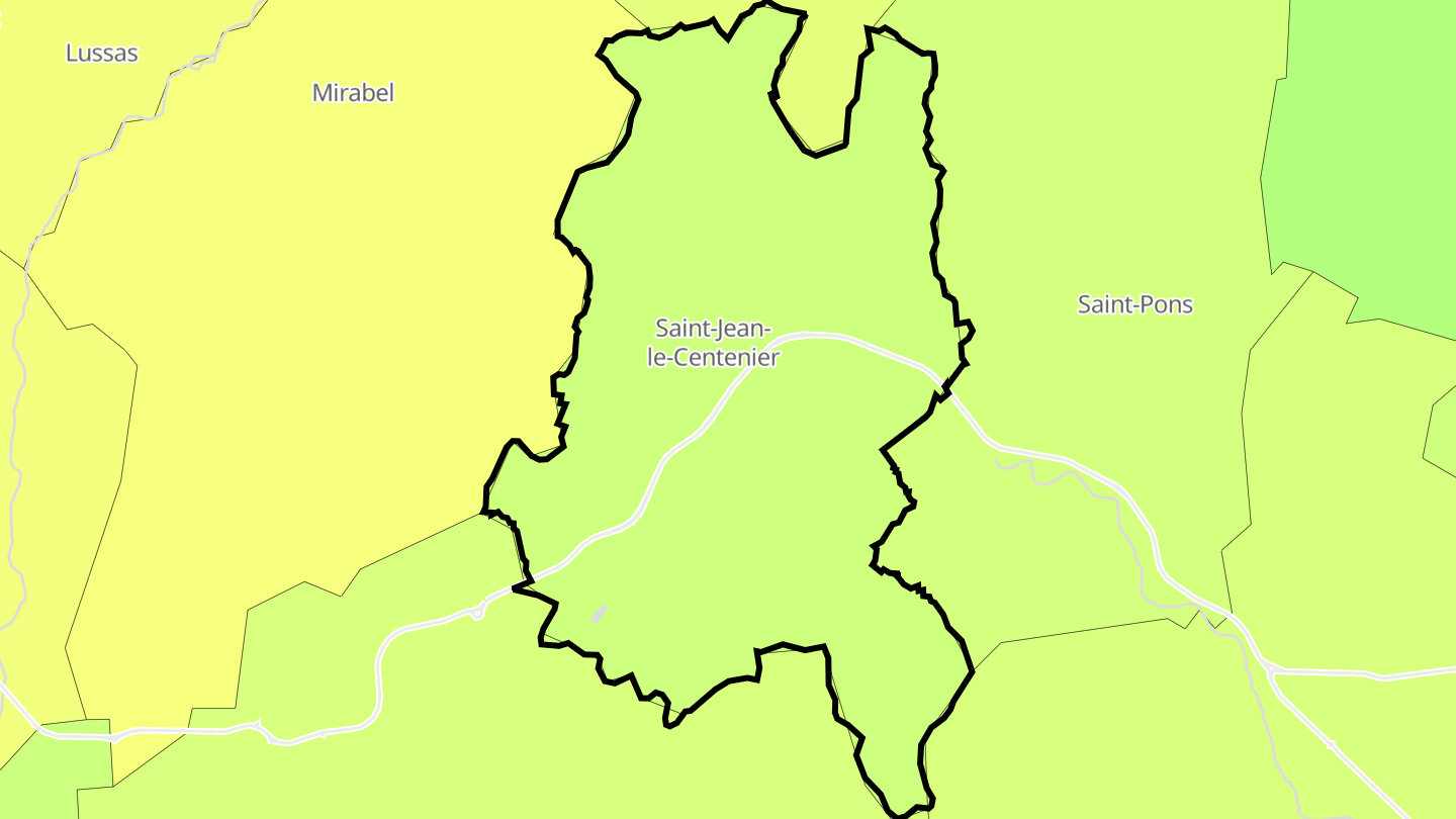 Carte des prix de l'immobilier Saint-Jean-le-Centenier