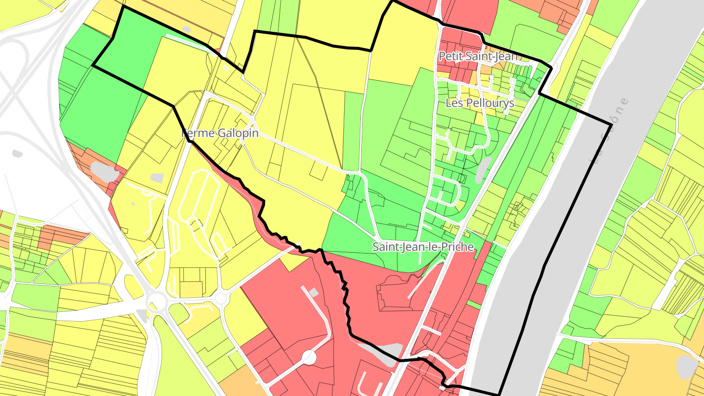 Carte des prix de l'immobilier Saint-Jean-le-Priche