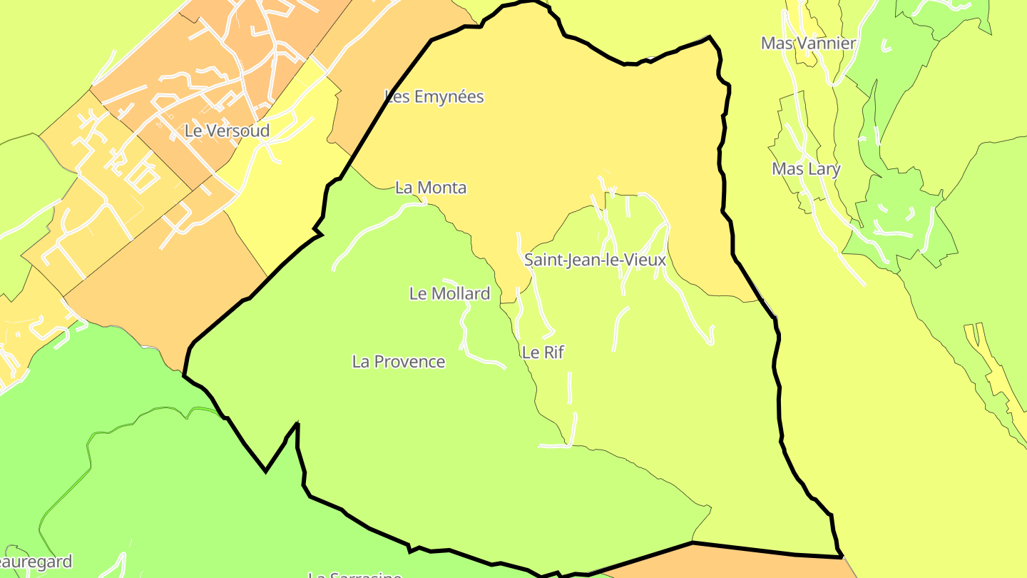 Carte des prix de l'immobilier Saint-Jean-le-Vieux