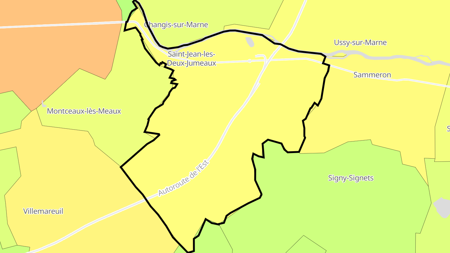 Carte des prix de l'immobilier Saint-Jean-les-Deux-Jumeaux