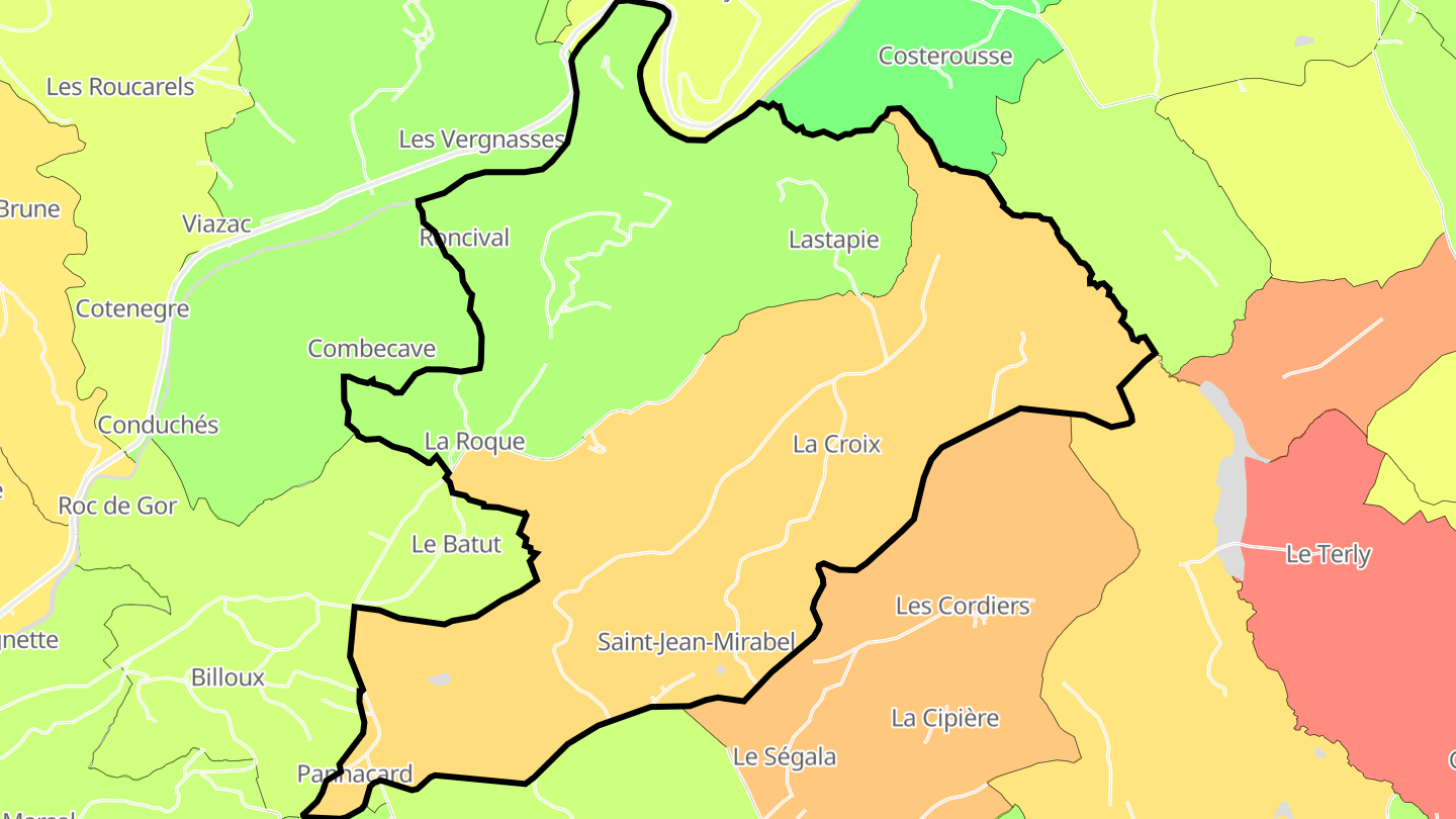 Carte des prix de l'immobilier Saint-Jean-Mirabel