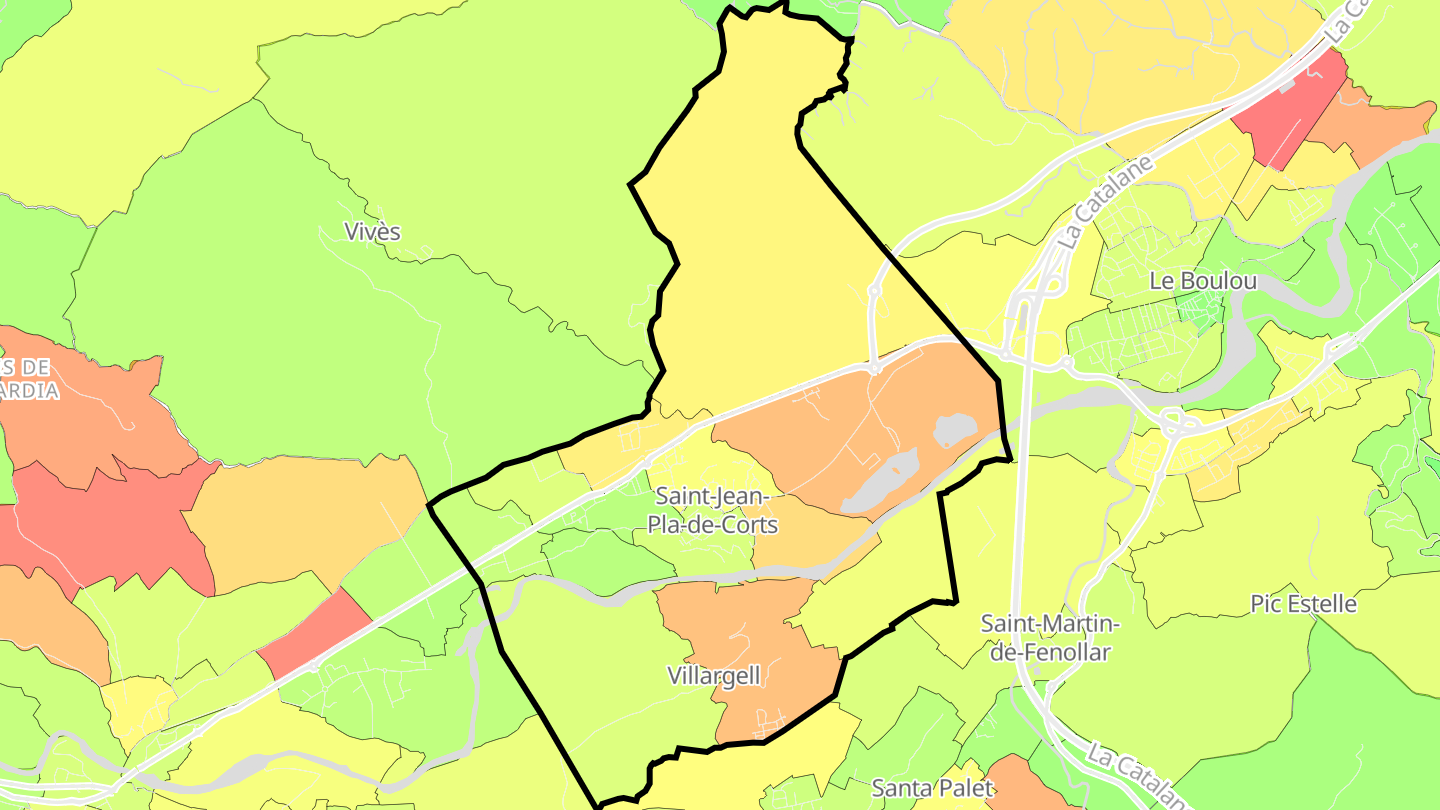 Carte des prix de l'immobilier Saint-Jean-Pla-de-Corts