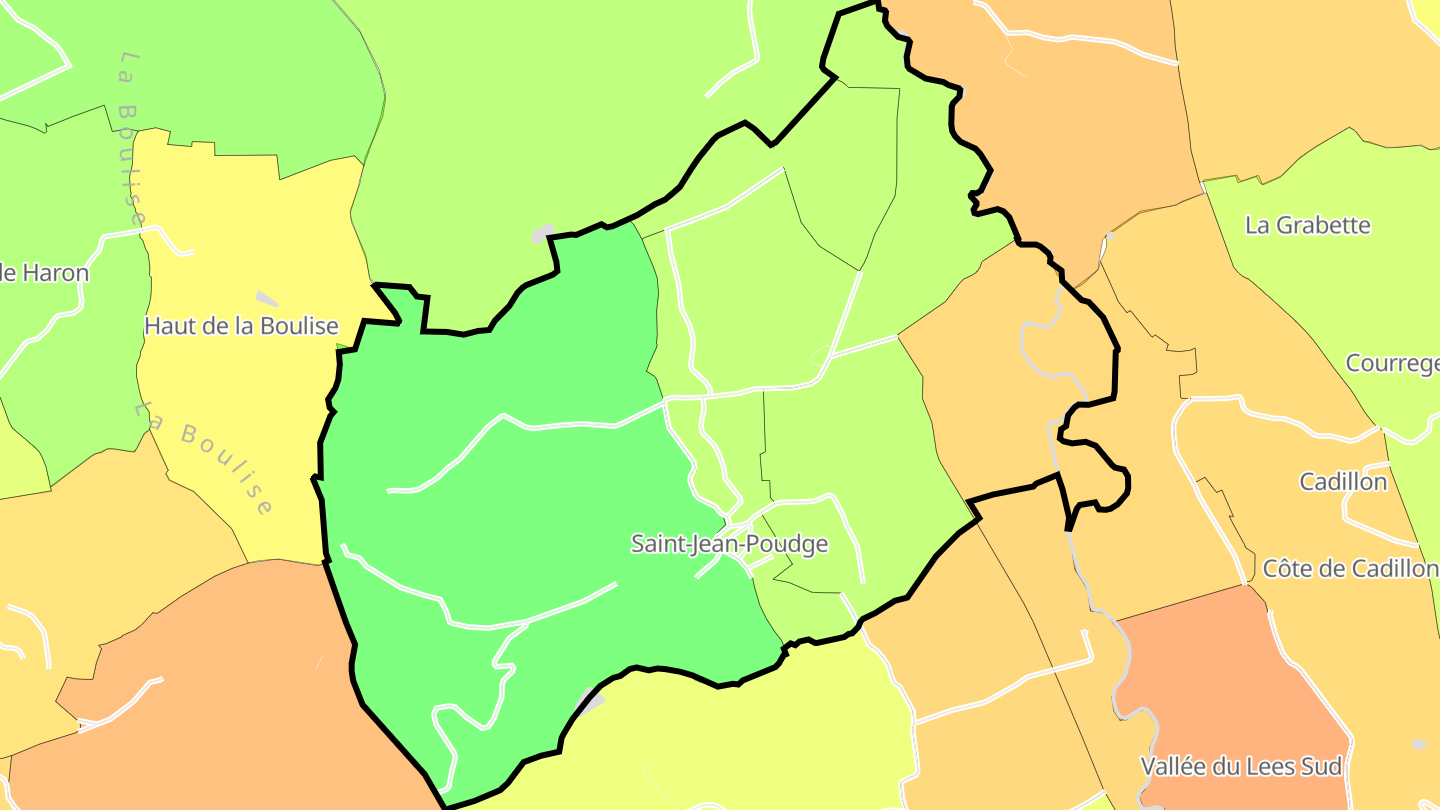 Carte des prix de l'immobilier Saint-Jean-Poudge