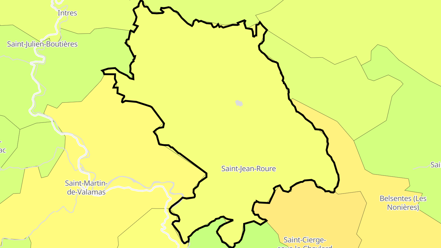 Carte des prix de l'immobilier Saint-Jean-Roure