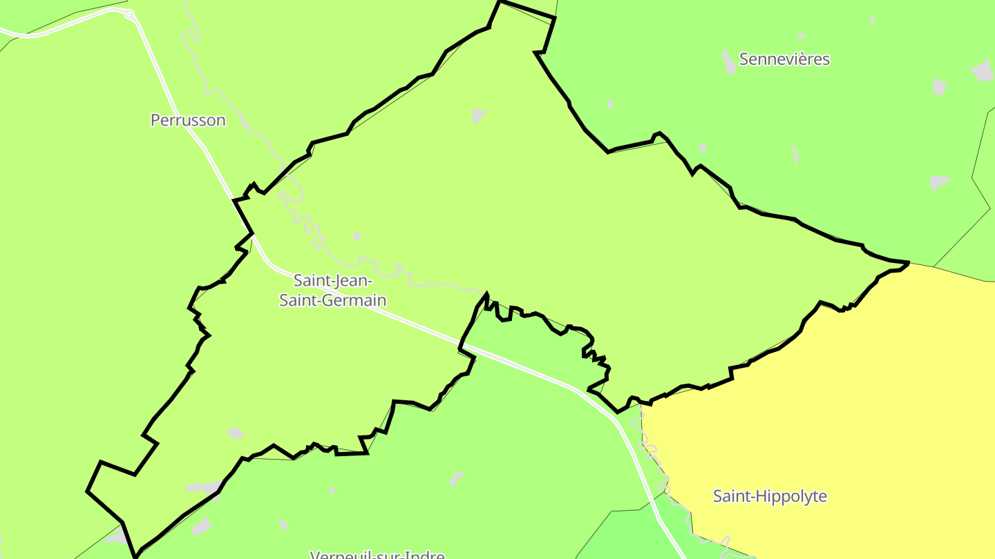 Carte des prix de l'immobilier Saint-Jean-Saint-Germain