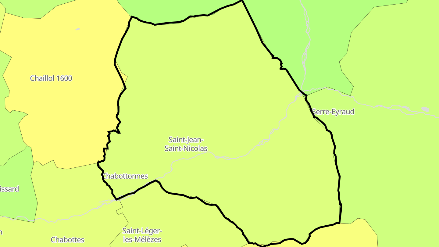 Carte des prix de l'immobilier Saint-Jean-Saint-Nicolas