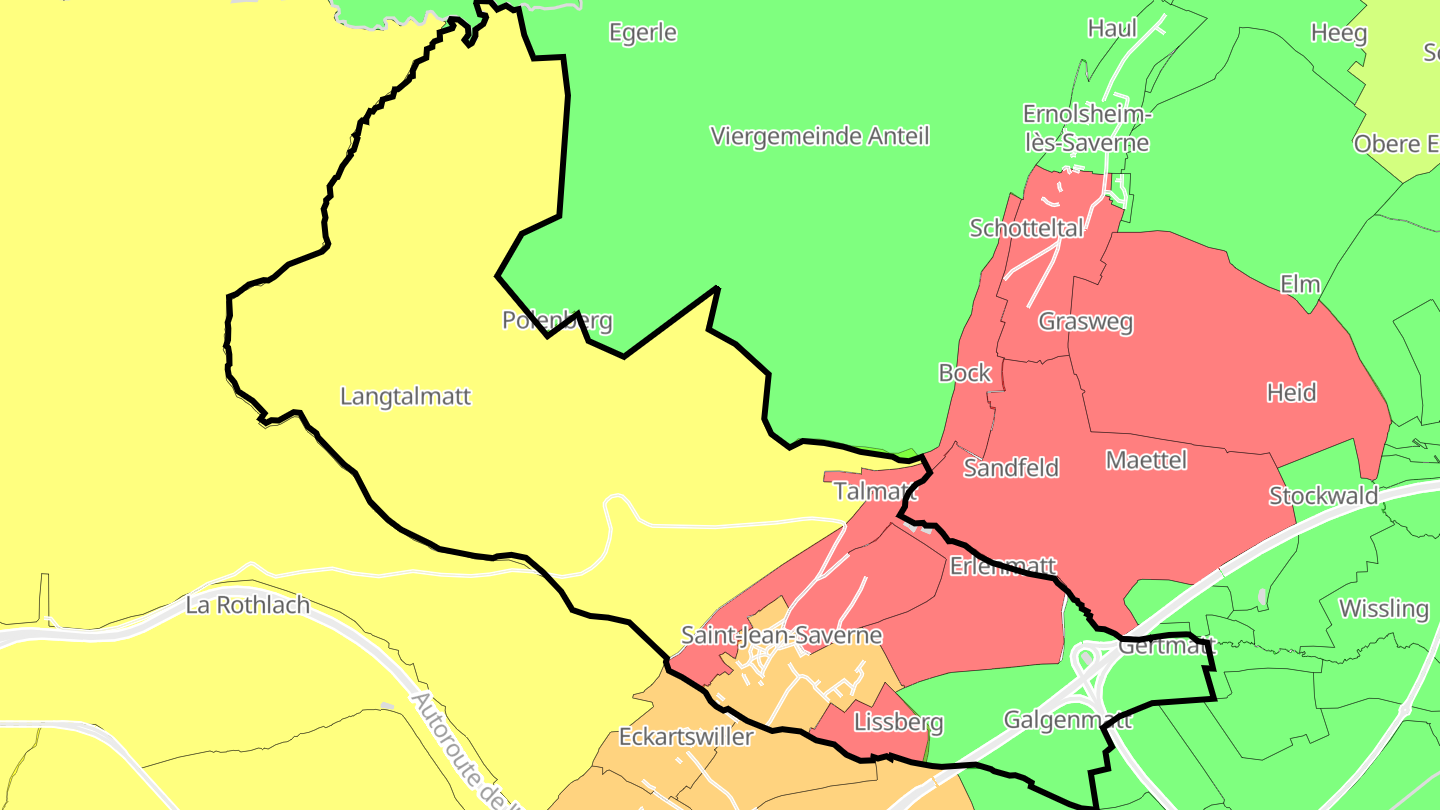 Carte des prix de l'immobilier Saint-Jean-Saverne