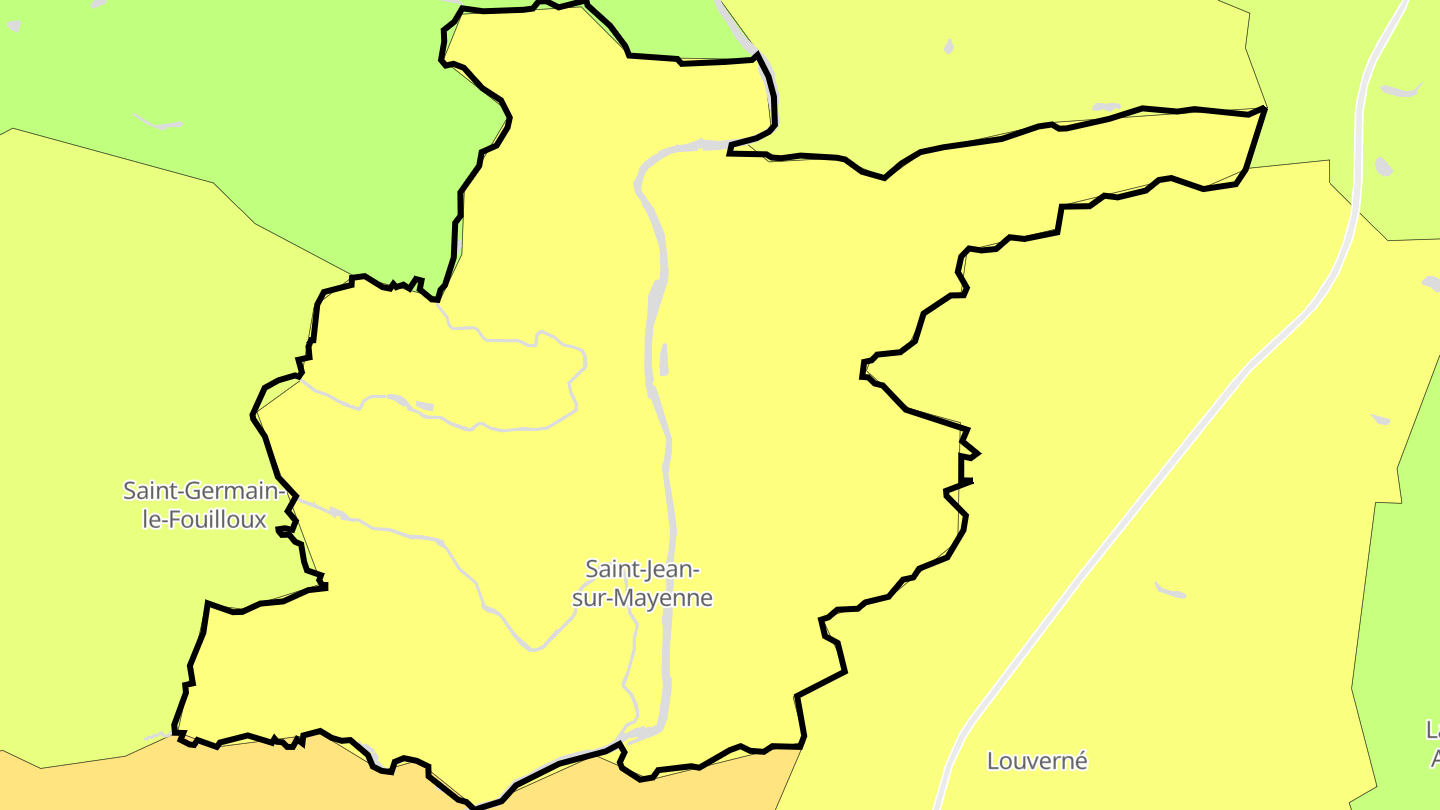 Carte des prix de l'immobilier Saint-Jean-sur-Mayenne