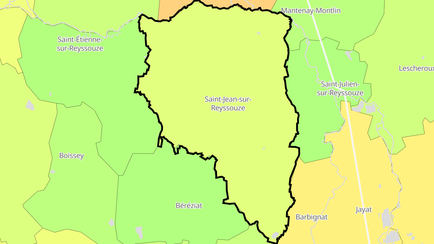 Carte des prix de l'immobilier Saint-Jean-sur-Reyssouze