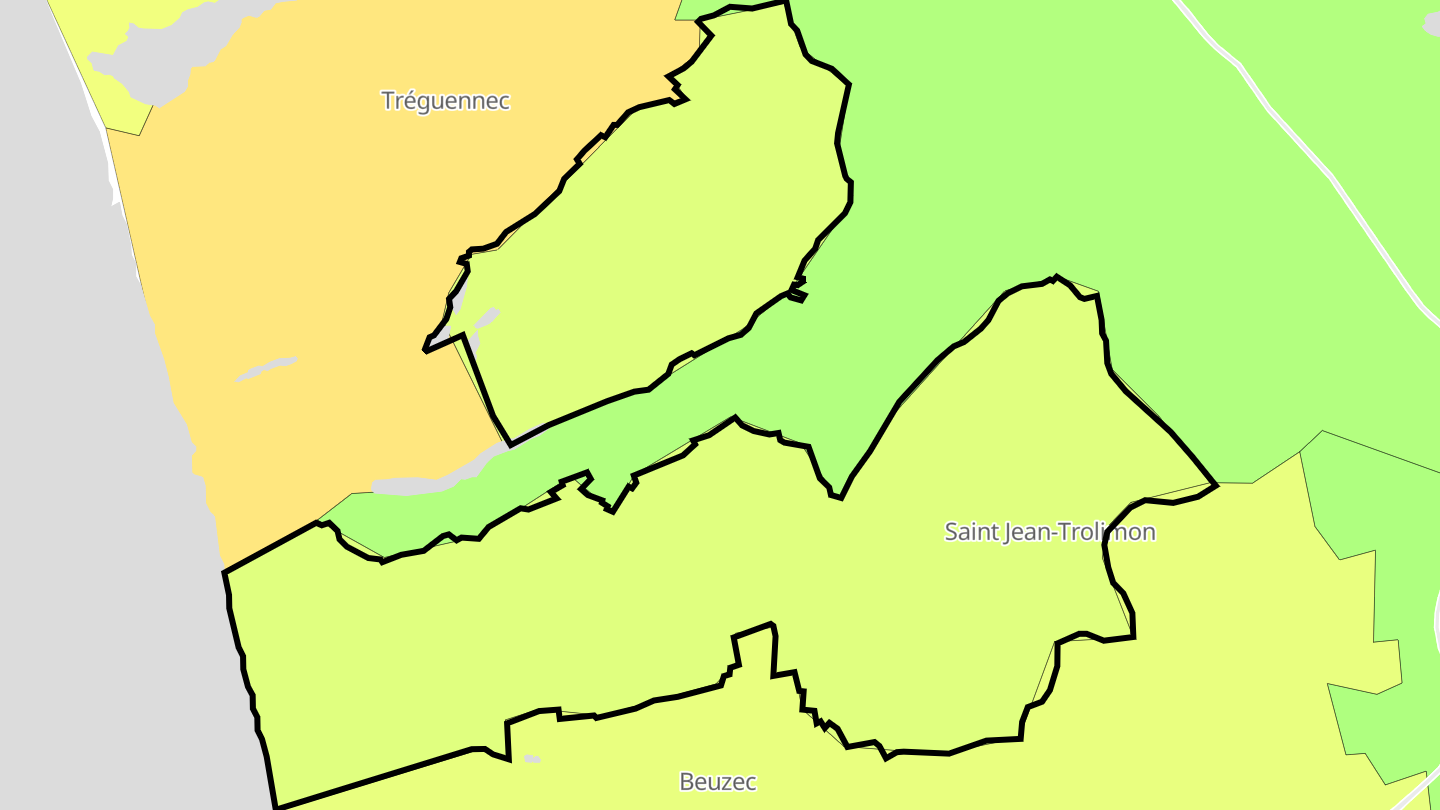 Carte des prix de l'immobilier Saint-Jean-Trolimon