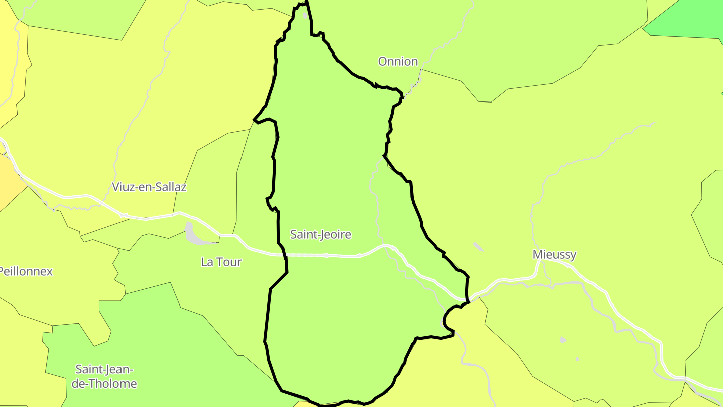 Carte des prix de l'immobilier Saint-Jeoire