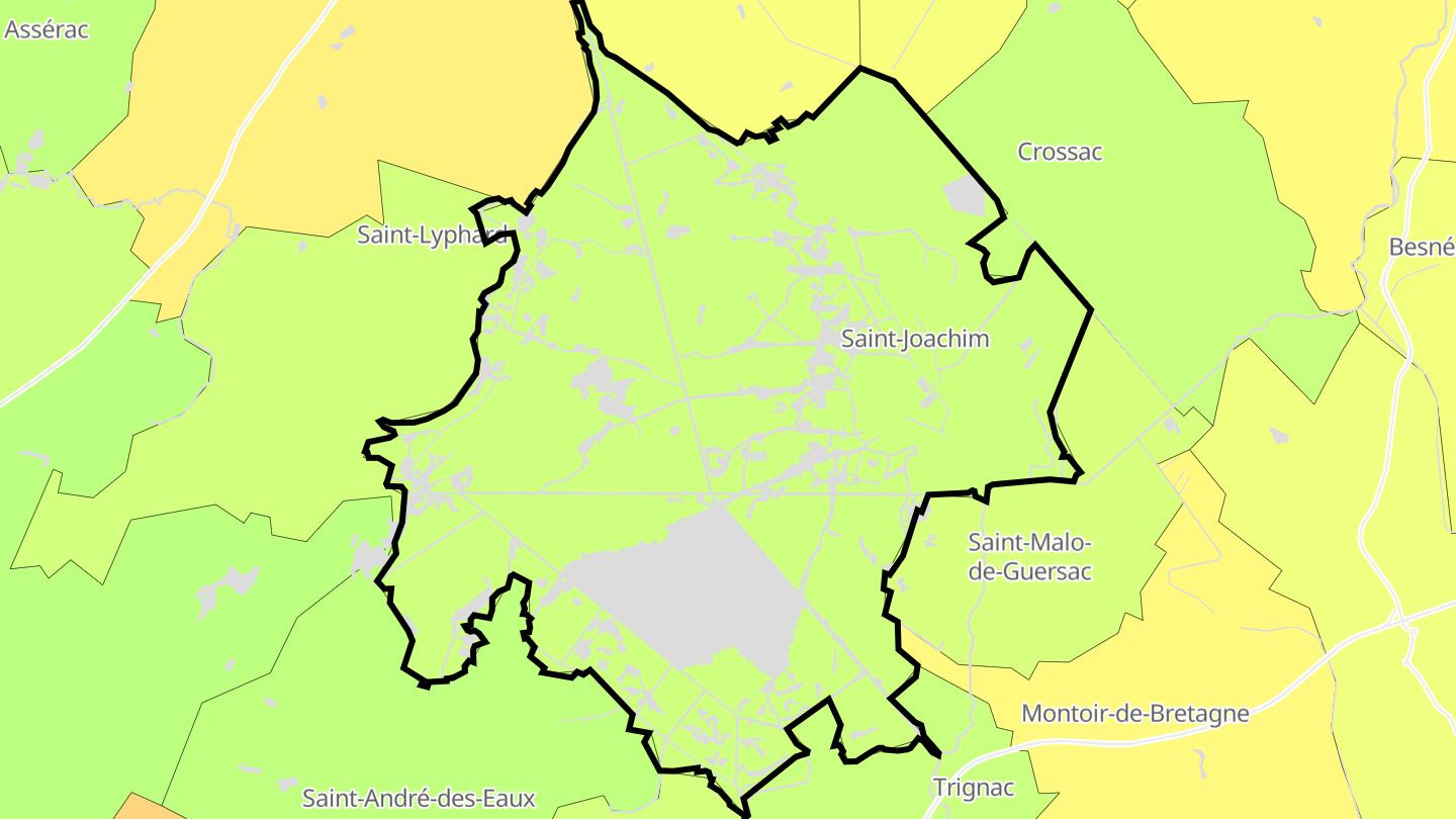Carte des prix de l'immobilier Saint-Joachim