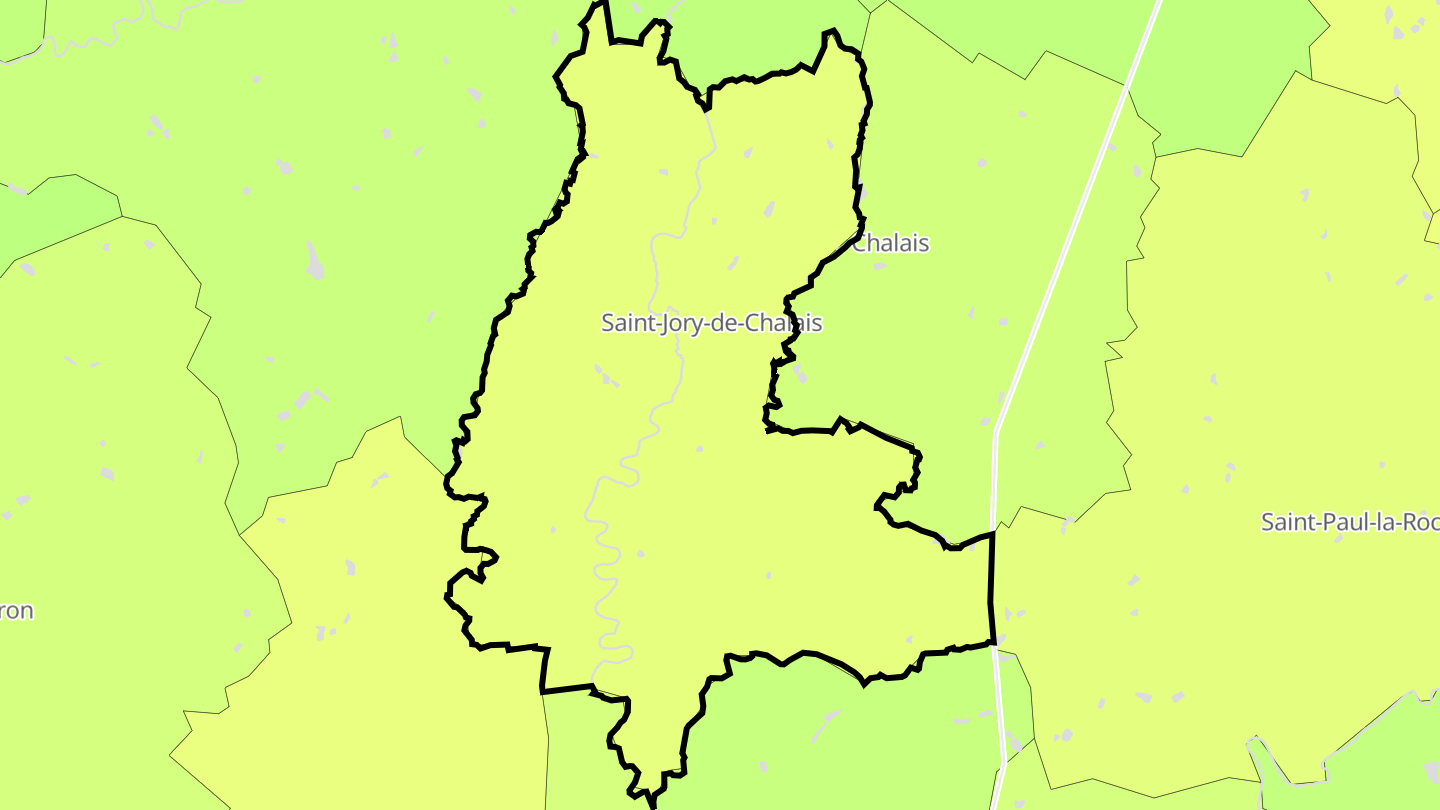 Carte des prix de l'immobilier Saint-Jory-de-Chalais