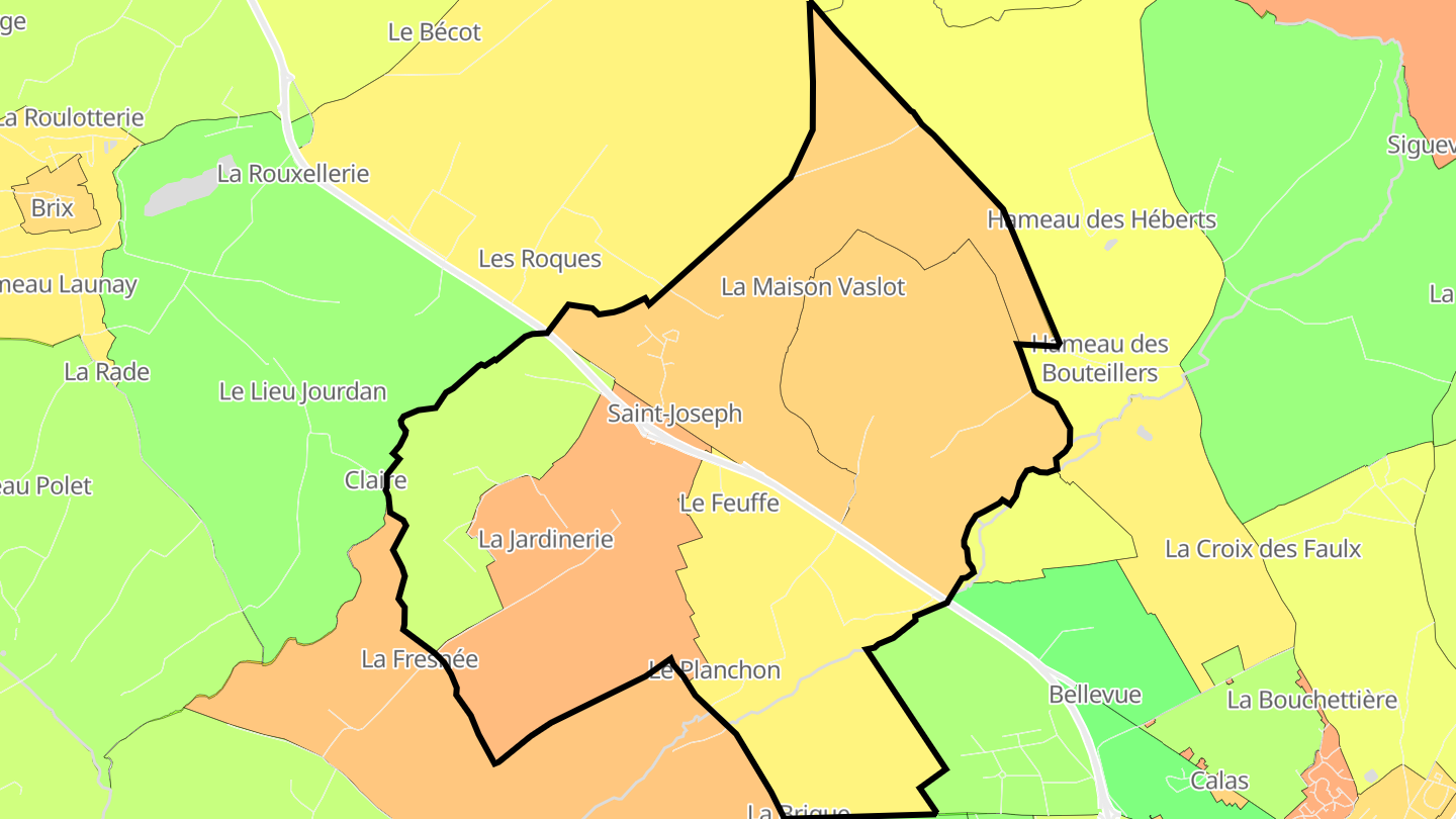 Carte des prix de l'immobilier Saint-Joseph