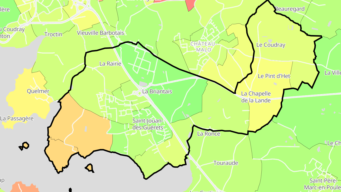 Carte des prix de l'immobilier Saint-Jouan-des-Guérets