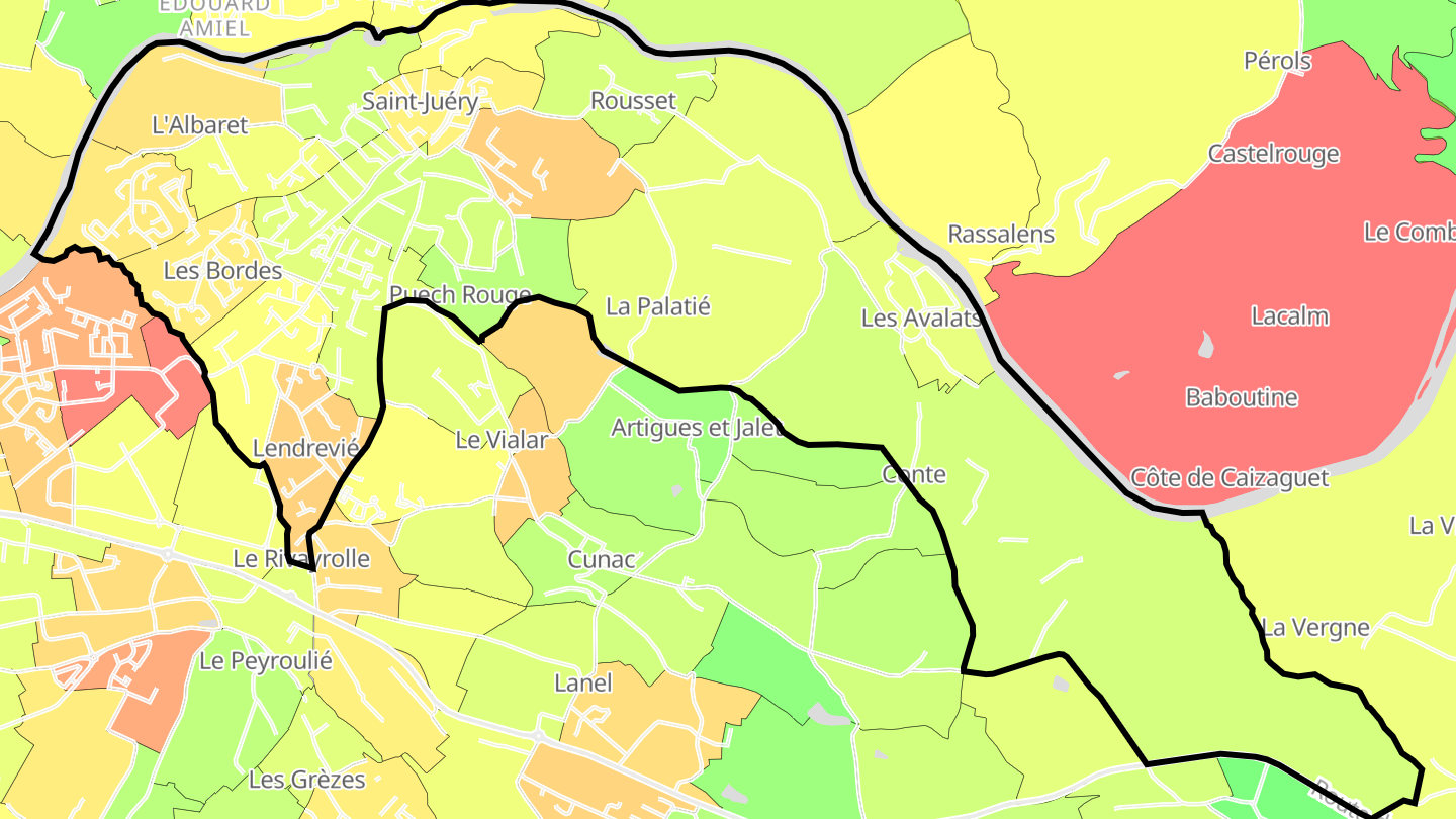 Carte des prix de l'immobilier Saint-Juéry