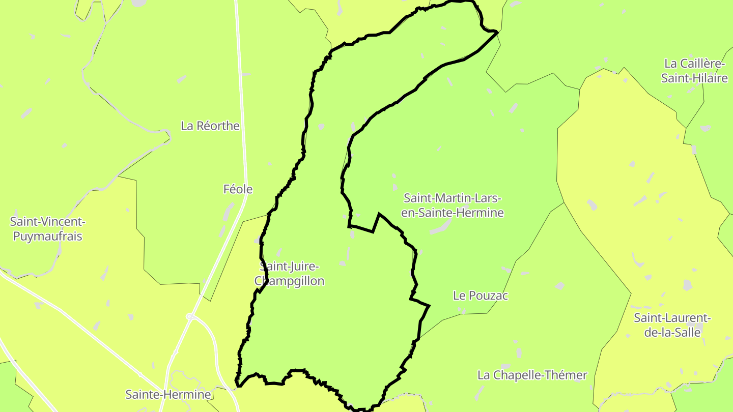 Carte des prix de l'immobilier Saint-Juire-Champgillon