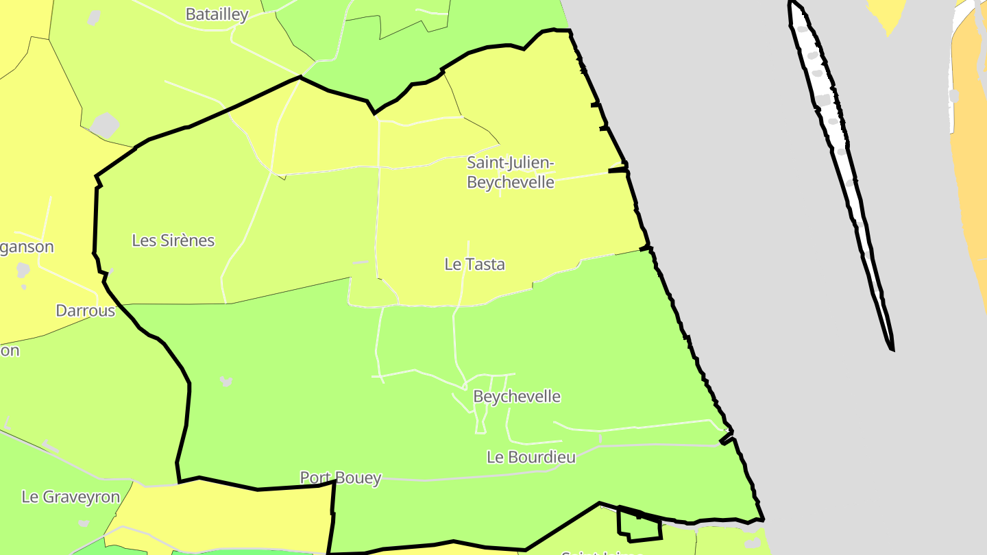 Carte des prix de l'immobilier Saint-Julien-Beychevelle
