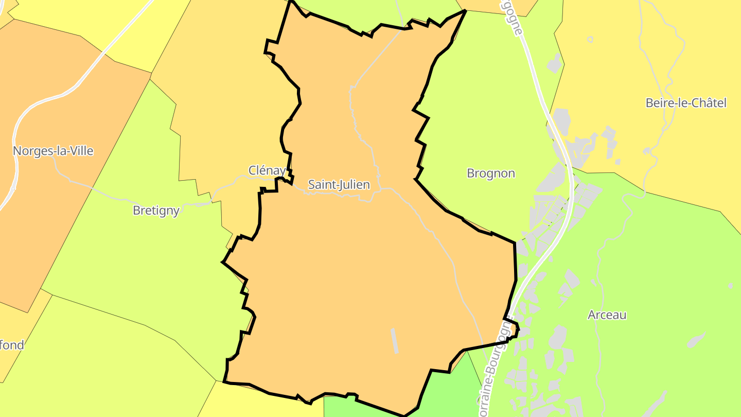 Carte des prix de l'immobilier Saint-Julien