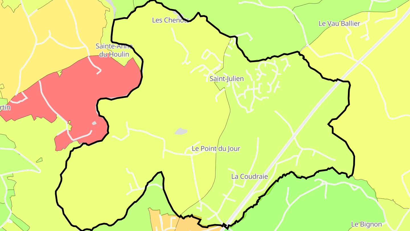 Carte des prix de l'immobilier Saint-Julien