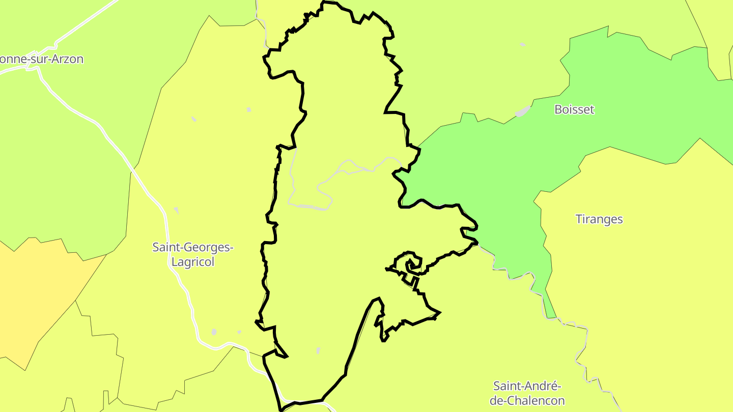Carte des prix de l'immobilier Saint-Julien-d'Ance
