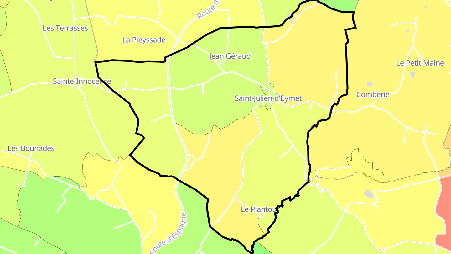 Carte des prix de l'immobilier Saint-Julien-d'Eymet