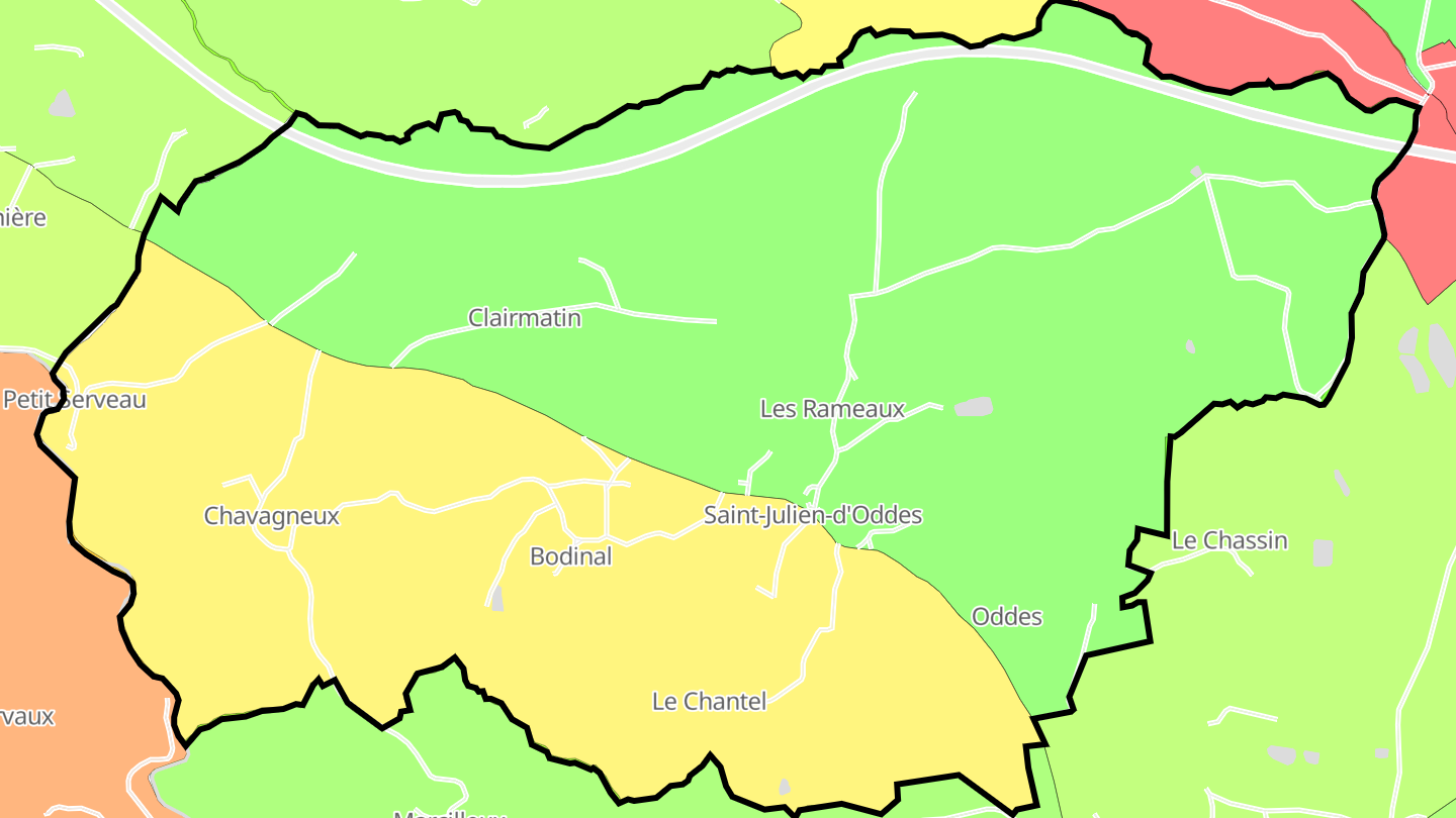 Carte des prix de l'immobilier Saint-Julien-d'Oddes