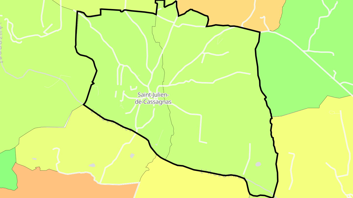 Carte des prix de l'immobilier Saint-Julien-de-Cassagnas