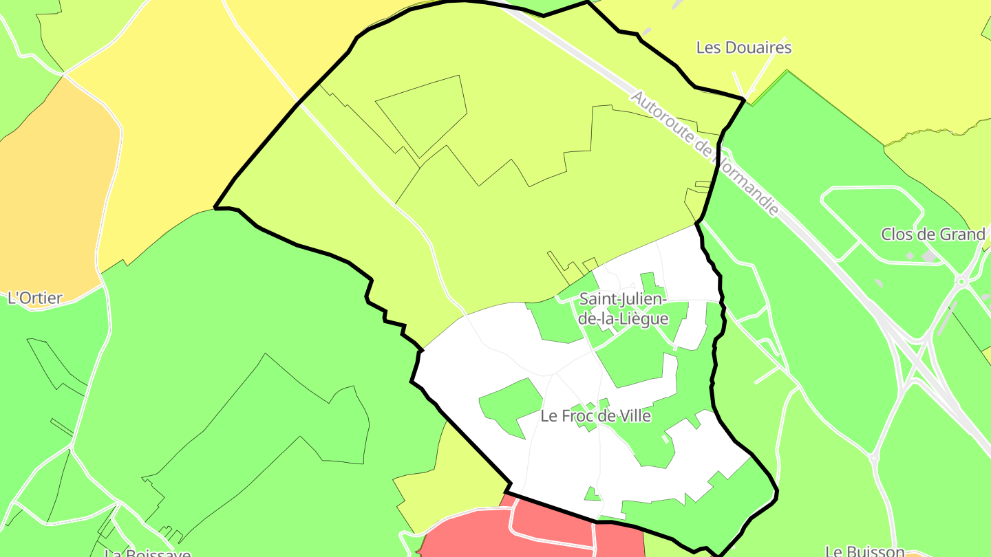 Carte des prix de l'immobilier Saint-Julien-de-la-Liègue