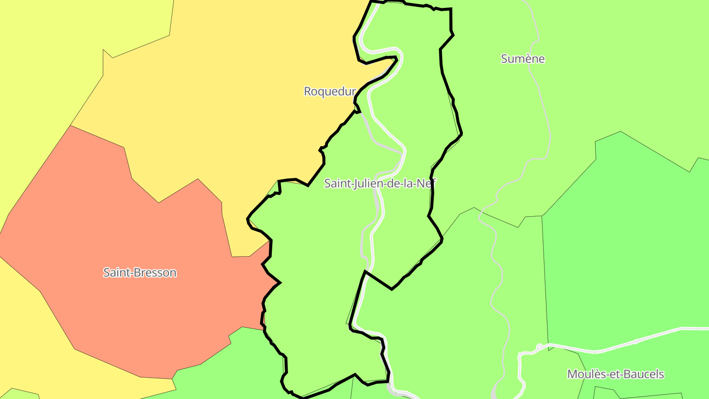 Carte des prix de l'immobilier Saint-Julien-de-la-Nef