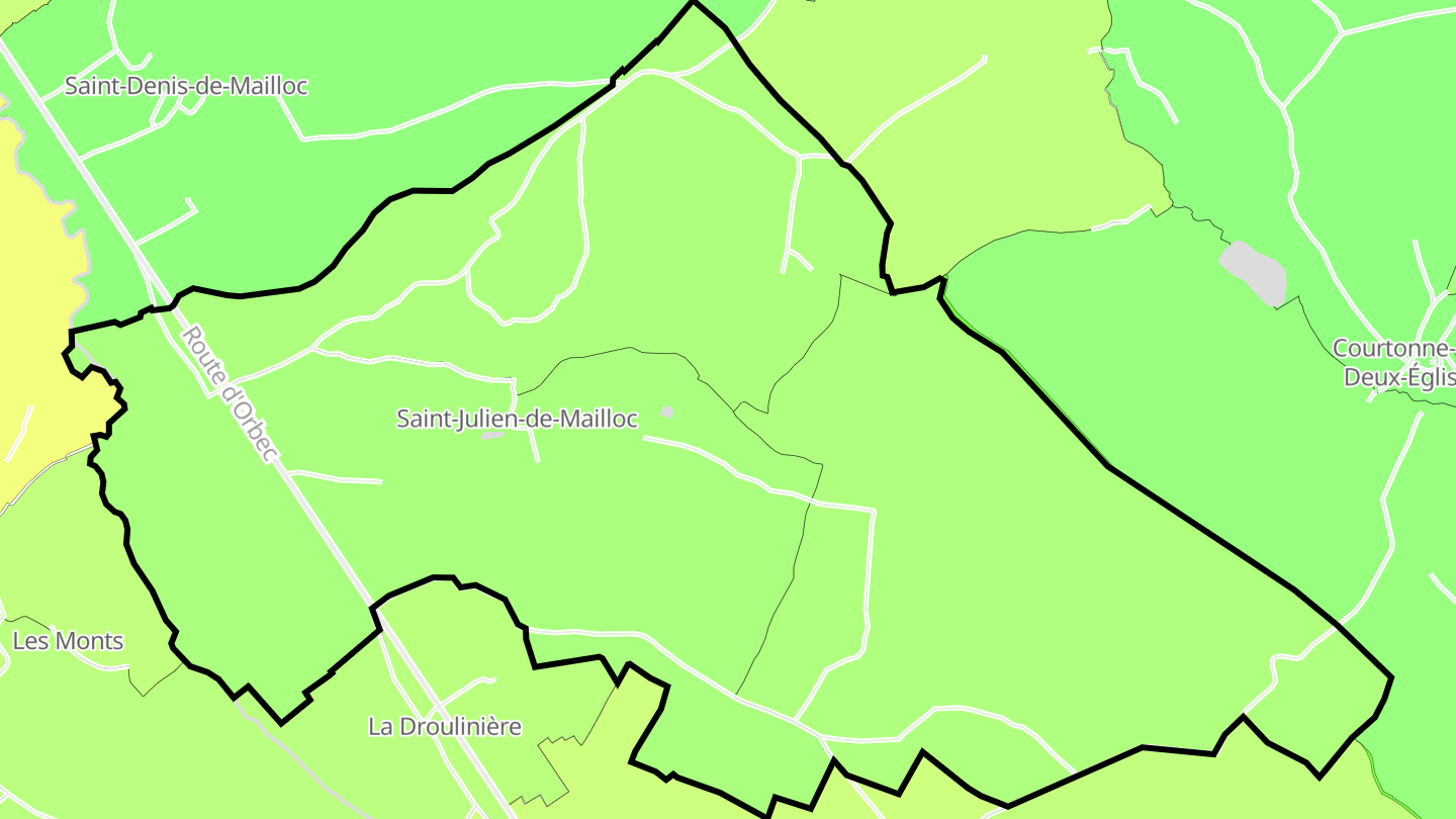Carte des prix de l'immobilier Saint-Julien-de-Mailloc