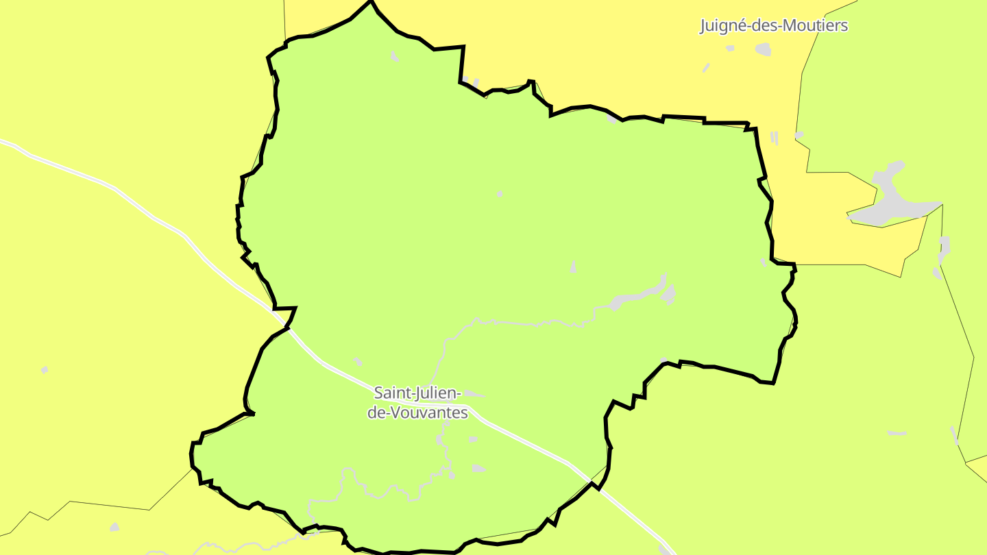 Carte des prix de l'immobilier Saint-Julien-de-Vouvantes