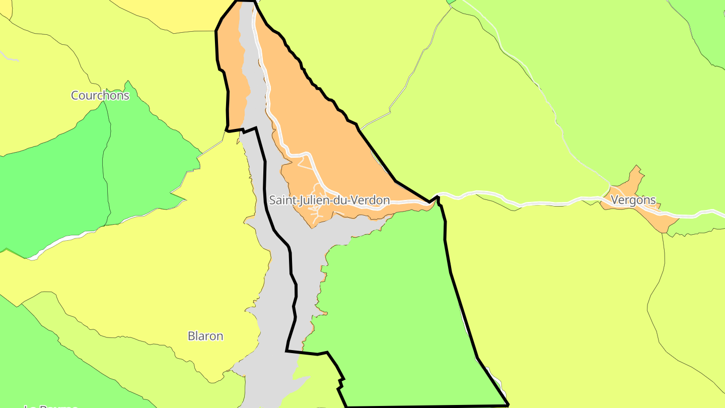 Carte des prix de l'immobilier Saint-Julien-du-Verdon