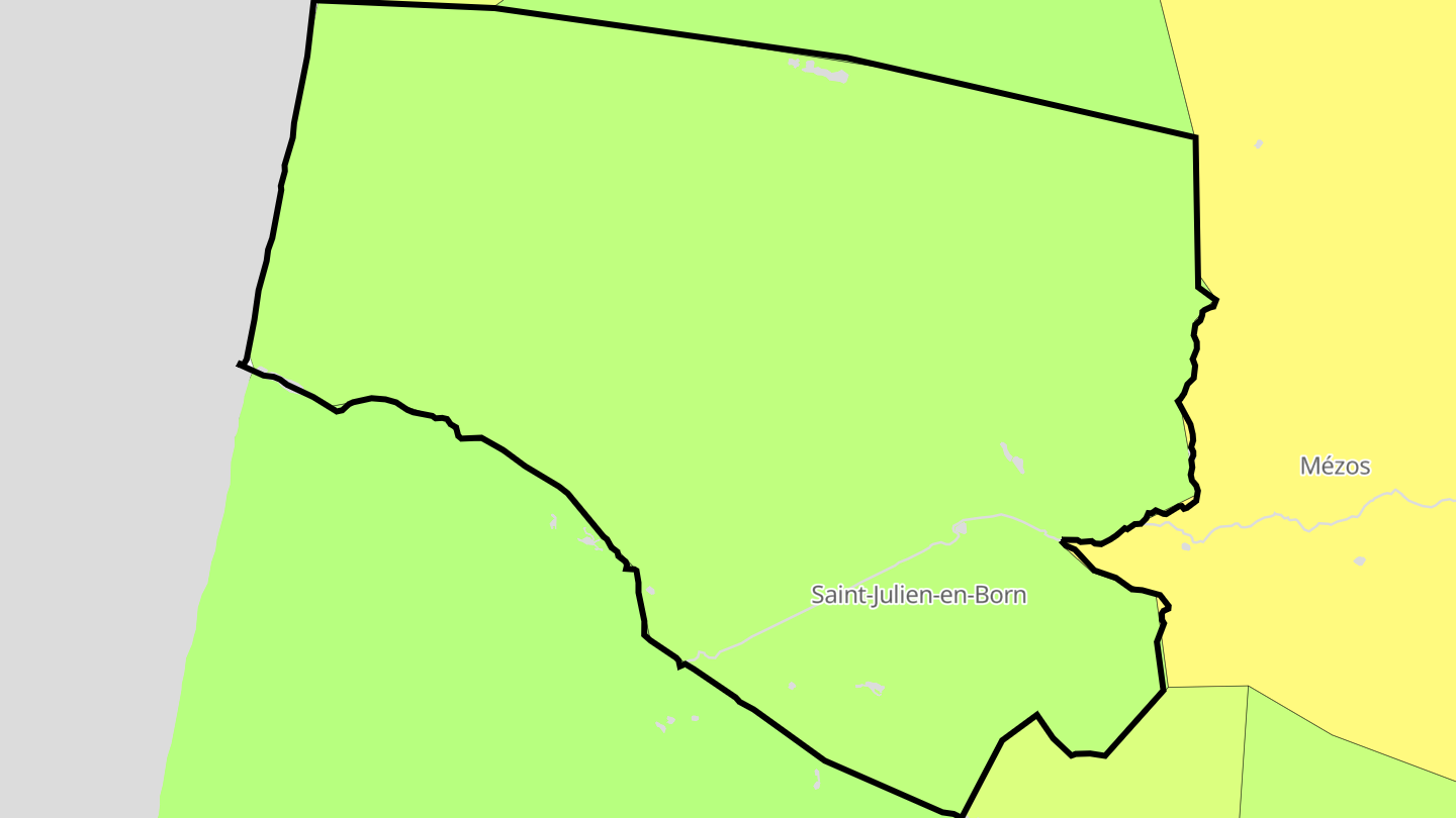 Carte des prix de l'immobilier Saint-Julien-en-Born